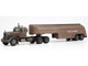 1955 Peterbilt 281 Truck with Tank Trailer Brown Weathered 1/43 Diecast Model IXO Models TTR03822