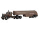 1955 Peterbilt 281 Truck with Tank Trailer Brown Weathered 1/43 Diecast Model IXO Models TTR03822 1955 Peterbilt 281 Truck with Tank Trailer Brown Weathered 1/43 Diecast Model IXO Models TTR03822