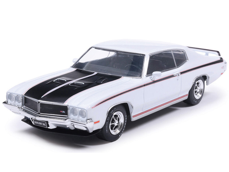 1970 Buick GSX Apollo White with Black and Red Stripes 1/43 Diecast Model IXO Models U43RDC010