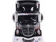 2010 International Lonestar Truck Tractor Black with Flame Graphics 1/64 Diecast Model IXO Models U64TR008