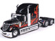 2010 International Lonestar Truck Tractor Black with Flame Graphics 1/64 Diecast Model IXO Models U64TR008