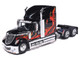 2010 International Lonestar Truck Tractor Black with Flame Graphics 1/64 Diecast Model IXO Models U64TR008
