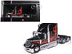 2010 International Lonestar Truck Tractor Black with Flame Graphics 1/64 Diecast Model IXO Models U64TR008