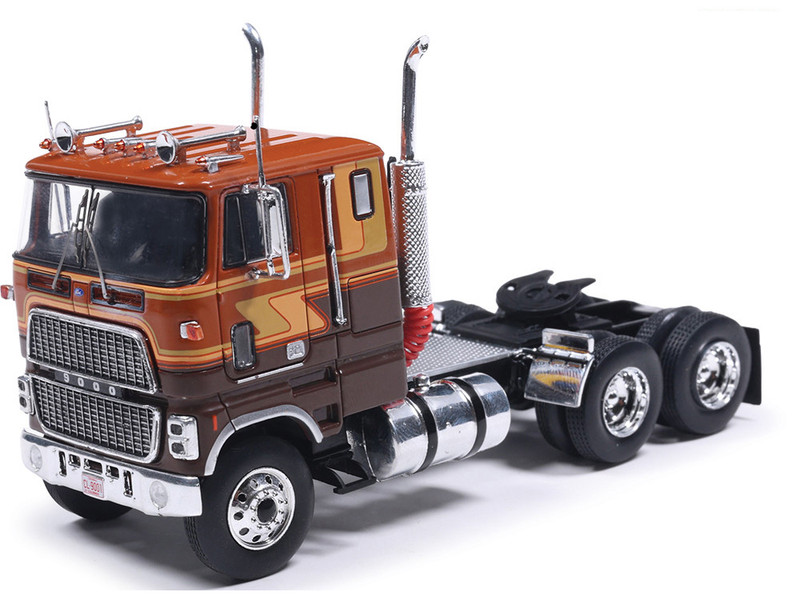1976 Ford CL 9000 Truck Tractor Brown Two Tone with Graphics 1/64 Diecast Model IXO Models U64TR009