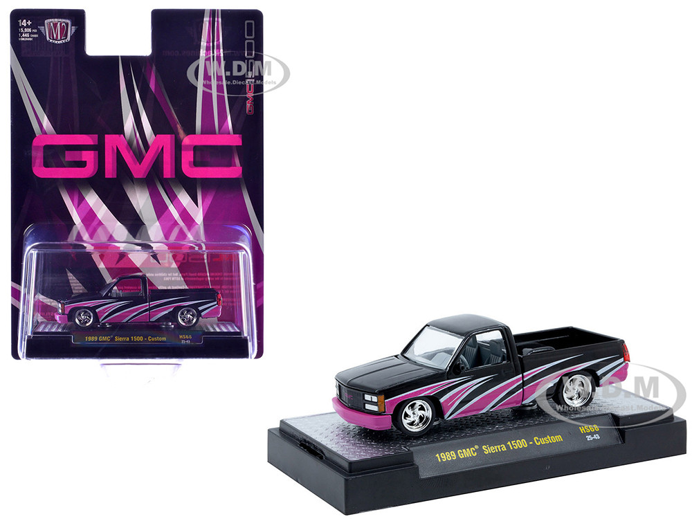 1989 GMC Sierra 1500 Custom Pickup Truck Black with Pink and White