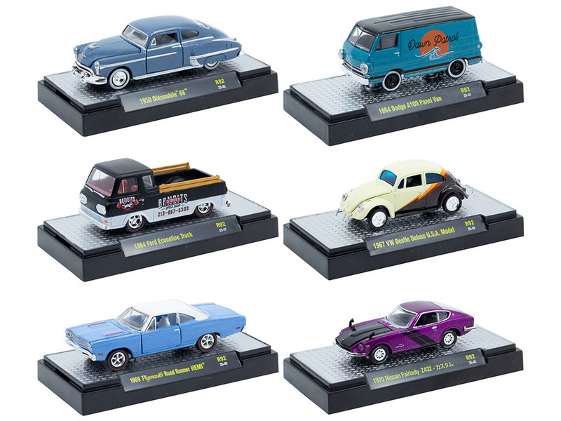 Auto Meets Set of 6 Cars IN DISPLAY CASES Release 92 Limited Edition 1/64 Diecast Model Cars M2 Machines 32600-92