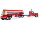 Peterbilt 389 with 36 Flat Top Sleeper and Heil Fuel Tank Trailer Sancken Custom Truck by Amcan Red Big Rigs Series II #3 1/64 Diecast Model DCP/First Gear 69-2148