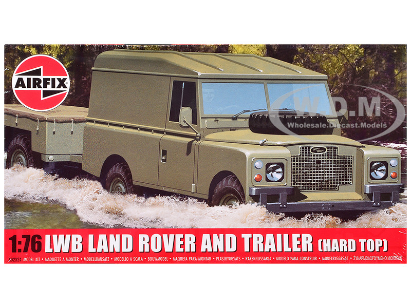 Level 1 Model Kit Land Rover LWB Hard Top Truck and Trailer with 2 Scheme Options 1/76 Plastic Model Kit Airfix AIRA02324F