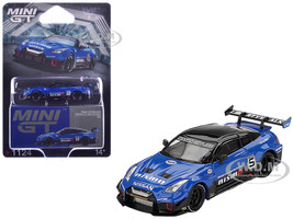Nissan 35GT RR Ver 2 LB Silhouette Works GT #5 Blue with Black Top Limited Edition 1/64 Diecast Model Car Mini GT MGT01124