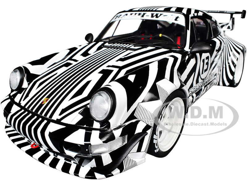 2022 RWB Bodykit #13 The Zebra Black and White Striped 1/18 Diecast Model Car Solido S1807513