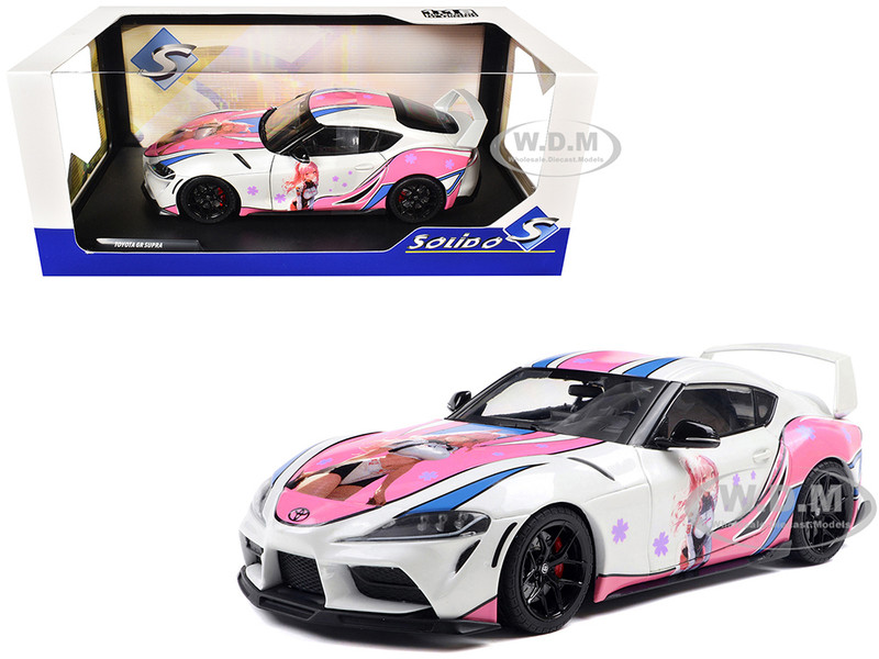 2024 Toyota GR Supra Itasha White with Graphics StreetFighters 1/18 Diecast Model Car Solido S1809008