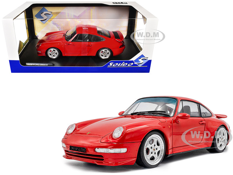 1997 Porsche 911 993 Carrera RS Guards Red 1/18 Diecast Model Car Solido S1810104