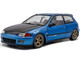1991 Honda Civic EG6 RHD Right Hand Drive NAR Cobalt Blue Metallic with Carbon Hood 1/18 Diecast Model Car Solido S1810406