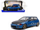 1991 Honda Civic EG6 RHD Right Hand Drive NAR Cobalt Blue Metallic with Carbon Hood 1/18 Diecast Model Car Solido S1810406