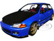 1991 Honda Civic EG6 RHD Right Hand Drive NAR Cobalt Blue Metallic with Carbon Hood 1/18 Diecast Model Car Solido S1810406
