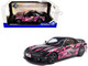 1994 Mazda RX7 FDRS RHD Right Hand Drive Itasha Club Black Metallic with Pink Graphics 1/18 Diecast Model Car Solido S1810605
