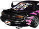 1994 Mazda RX7 FDRS RHD Right Hand Drive Itasha Club Black Metallic with Pink Graphics 1/18 Diecast Model Car Solido S1810605
