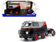 2024 Volkswagen Kool Kombi Sport Van with Trailer Black and Silver with Red Stripe 1/18 Diecast Model Car Solido S1810903