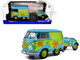2024 Volkswagen Kool Kombi Van with Trailer Ghost Hunter Blue and Green with Graphics 1/18 Diecast Model Car Solido S1810904
