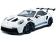 2024 Porsche 911 992 GT3 RS White with Blue Stripes 1/18 Diecast Model Car Solido S1812102