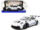 2024 Porsche 911 992 GT3 RS White with Blue Stripes 1/18 Diecast Model Car Solido S1812102