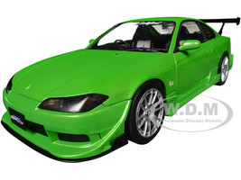 1999 Nissan Silvia S15 Spec R Aero RHD Right Hand Drive Never Satisfied Green Metallic 1/18 Diecast Model Car Solido S1812203