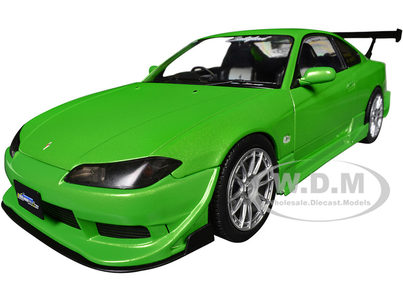 1999 Nissan Silvia S15 Spec R Aero RHD Right Hand Drive Never Satisfied Green Metallic 1/18 Diecast Model Car Solido S1812203