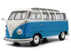 1962 Volkswagen T1 Samba Bus Baby Blue and White 1/18 Diecast Model Car Solido S1813401