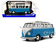 1962 Volkswagen T1 Samba Bus Baby Blue and White 1/18 Diecast Model Car Solido S1813401
