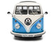 1962 Volkswagen T1 Samba Bus Baby Blue and White 1/18 Diecast Model Car Solido S1813401