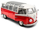 1962 Volkswagen T1 Samba Bus Red and White 1/18 Diecast Model Car Solido S1813402