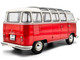 1962 Volkswagen T1 Samba Bus Red and White 1/18 Diecast Model Car Solido S1813402