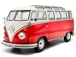 1962 Volkswagen T1 Samba Bus Red and White 1/18 Diecast Model Car Solido S1813402