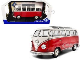 1962 Volkswagen T1 Samba Bus Red and White 1/18 Diecast Model Car Solido S1813402