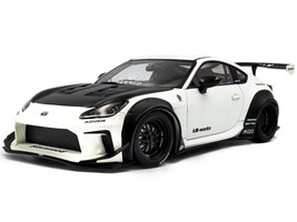 2024 Toyota GR86 LBWK Body Kit RHD Right Hand Drive Pearl White with Carbon Hood 1/18 Diecast Model Car Solido S1813602