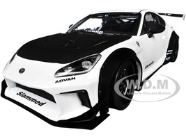 2024 Toyota GR86 LBWK Body Kit RHD Right Hand Drive Pearl White with Carbon Hood 1/18 Diecast Model Car Solido S1813602