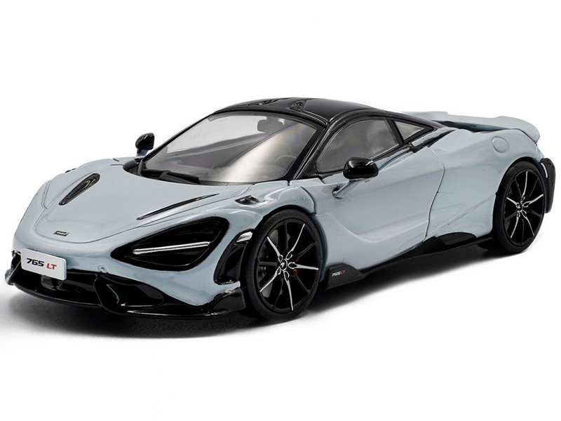 2020 McLaren 765LT Ceramic Gray with Black Top 1/43 Diecast Model Car Solido S4311905