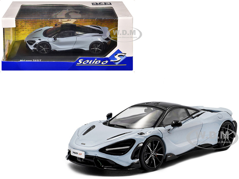 2020 McLaren 765LT Ceramic Gray with Black Top 1/43 Diecast Model Car Solido S4311905
