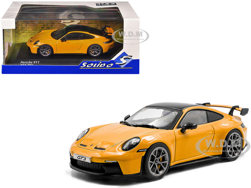 2023 Porsche 911 992 GT3 Signal Yellow with Black Top 1/43 Diecast Model Car Solido S4312504