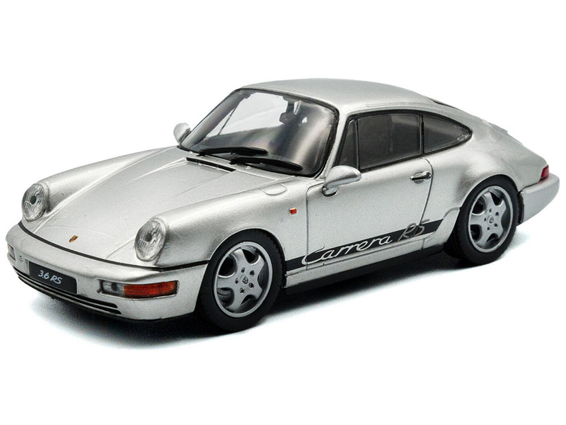 1994 Porsche 911 964 RS Silver Metallic with Black Stripes 1/43 Diecast Model Car Solido S4312904