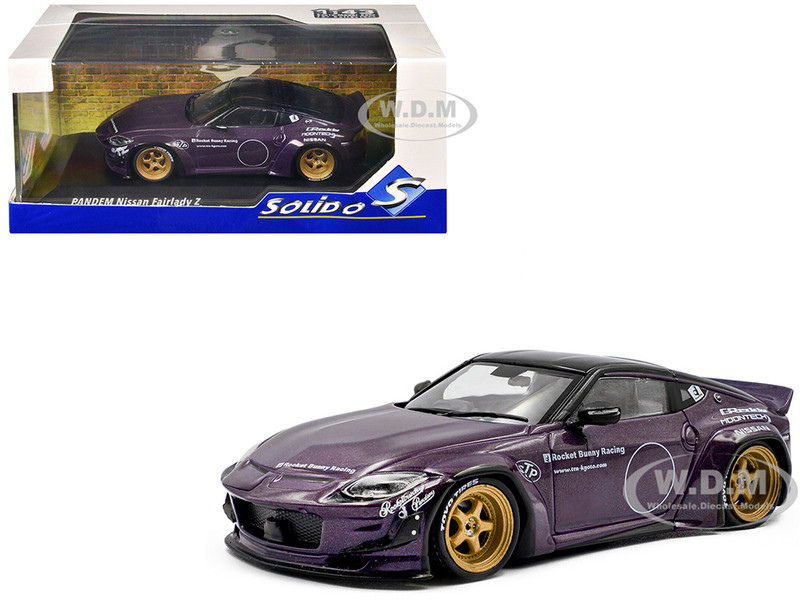 2022 Nissan Pandem Fairlady Z RHD Right Hand Drive Purple Metallic with Black Top 1/43 Diecast Model Car  Solido S4315502