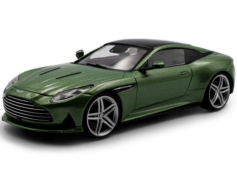 2023 Aston Martin DB12 Coupe Iridescent Emerald Metallic with Black Top 1/43 Diecast Model Car Solido S4315702