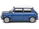 1994 Mini Cooper Sport Tahiti Blue Metallic with White Top and Stripes 1/43 Diecast Model Car Solido S4316602