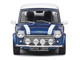 1994 Mini Cooper Sport Tahiti Blue Metallic with White Top and Stripes 1/43 Diecast Model Car Solido S4316602