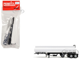 Tag Axle Elliptical Tanker Trailer White 1/87 (HO) Plastic Model Promotex 005351W