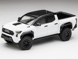 Toyota Tacoma TRD PRO Pickup Truck Ice Cap White with Black Top DiecastTalk Exclusive Limited Edition to 1008 pieces Worldwide 1/64 Diecast Model Car GCD DTG0039-WH