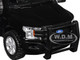 2019 Ford F 150 Lariat Crew Cab Pickup Truck with Bed Cage Black and White with Flashing Light Bar and Front and Rear Lights and Sounds 1/27 Diecast Model Car Motormax 79543BKW