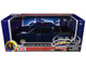 2019 Ford F 150 Lariat Crew Cab Pickup Truck with Bed Cage Dark Blue with Flashing Light Bar and Front and Rear Lights and Sounds 1/27 Diecast Model Car Motormax 79543BL