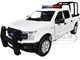 2019 Ford F 150 Lariat Crew Cab Pickup Truck with Bed Cage White with Flashing Light Bar and Front and Rear Lights and Sounds 1/27 Diecast Model Car Motormax 79543W
