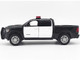 2019 RAM 1500 Laramie Crew Cab Pickup Truck Black and White with Flashing Light Bar and Front and Rear Lights and Sounds 1/27 Diecast Model Car Motormax 79544BKW